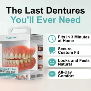 🦷NESLEMY™🦷 Natural Fit Full Denture Set（✅ Clinically backed comfort-fit dentures — Trusted for all-day comfort.）
