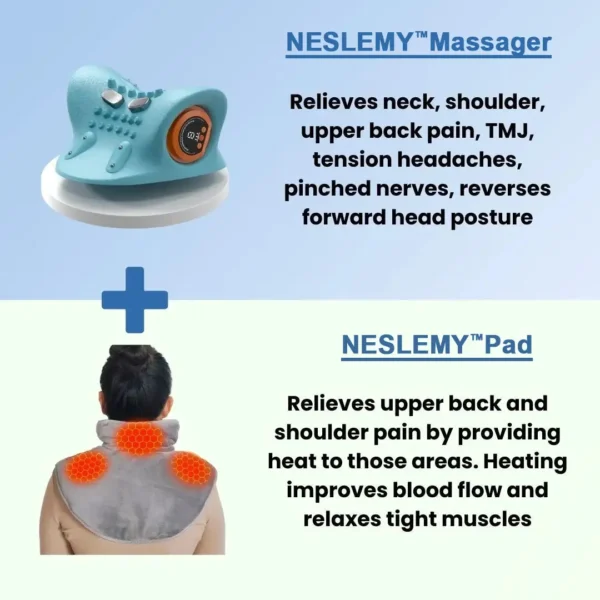 NESLEMY™ Thermal Pulse Neck & Shoulder Massager – Deep Tissue Pain Relief with Heat & EMS Technology