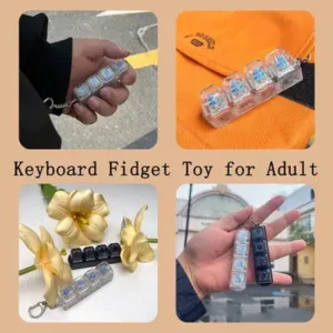 NESLEMY™🧸Fidget Toys, Stress Relief Model, LED Keyboard Keychain